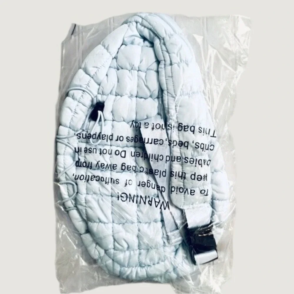 Pickle O Joe Quilted Sling Bag Dusty Gray Lightweight Adjustable Strap NWT